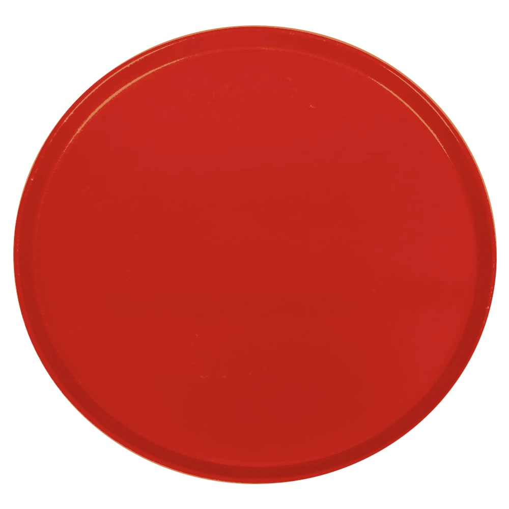 144-1950521 19 1/2" Round Serving Camtray - Low-Profile, Fiberglass, Cambro Red