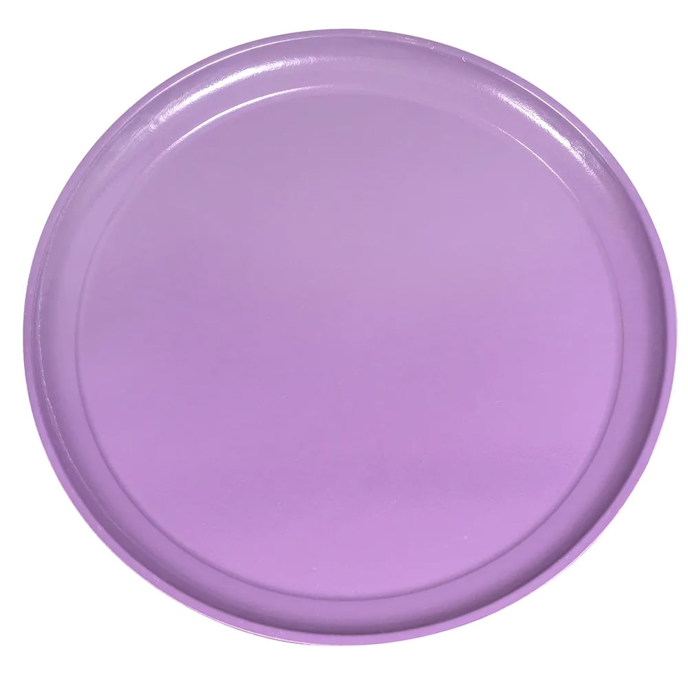 144-1950551 19 1/2" Round Serving Camtray - Low-Profile, Fiberglass, Grape