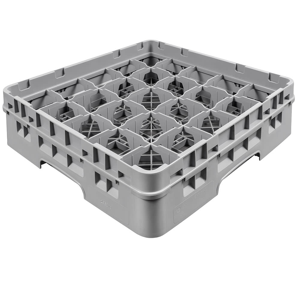 144-25S318151 Camrack® Glass Rack w/ 25 Compartments - 1 Gray Extender, Soft Gray