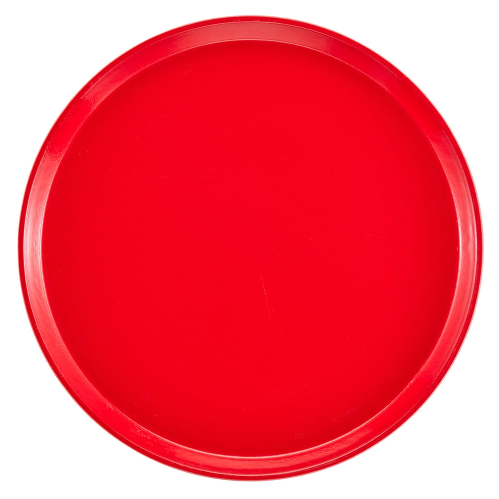 144-1600521 16" Round Serving Camtray - Fiberglass, Cambro Red