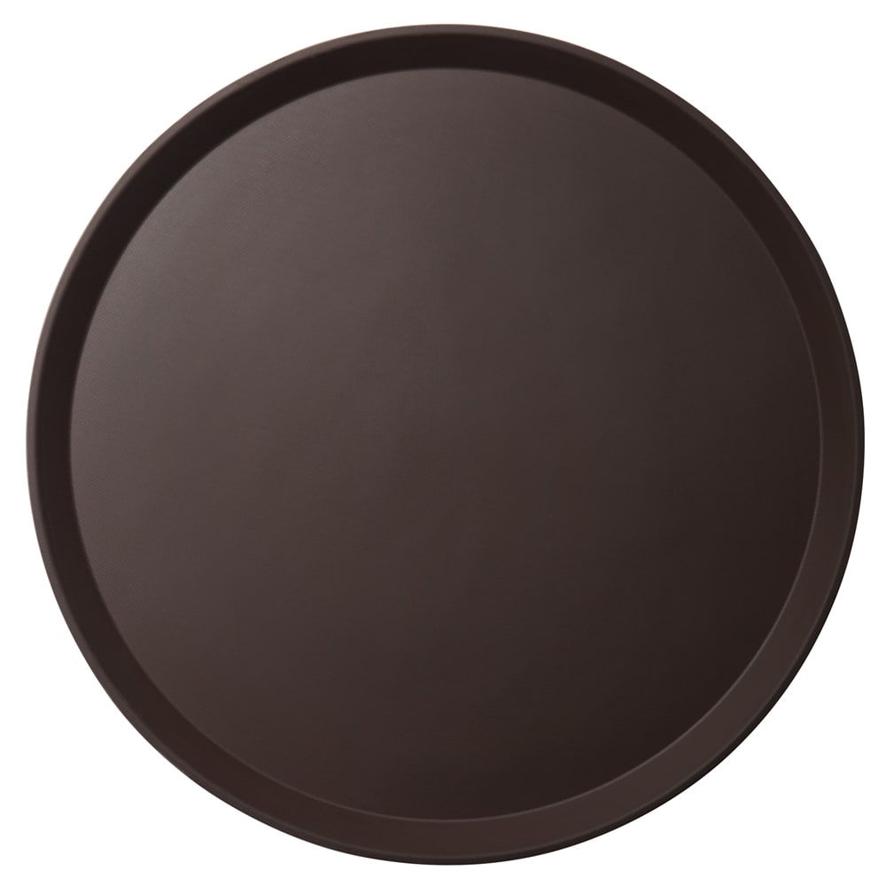 144-1950CT138 19 7/16" Round Camtread Serving Tray - Low Profile, Fiberglass, Tavern Tan