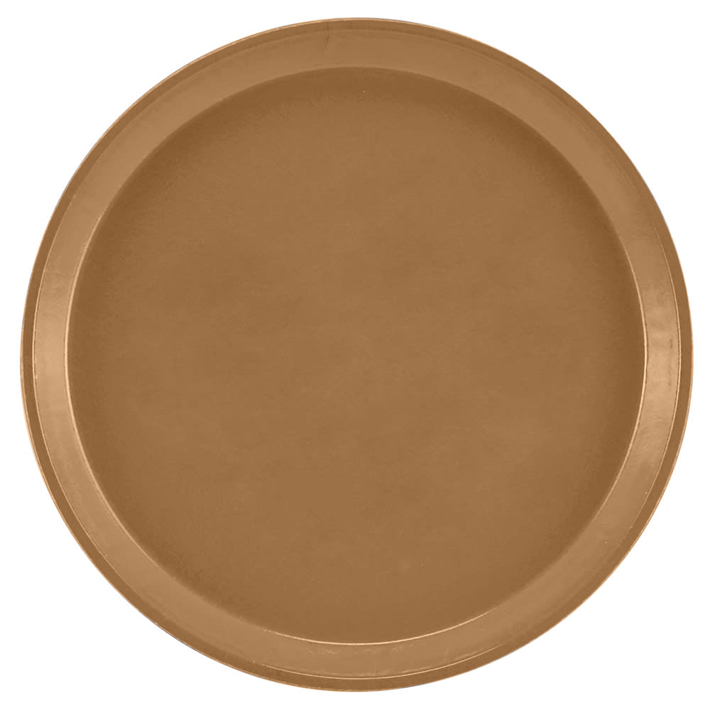 144-1000508 10" Round Serving Camtray - Fiberglass, Suede Brown