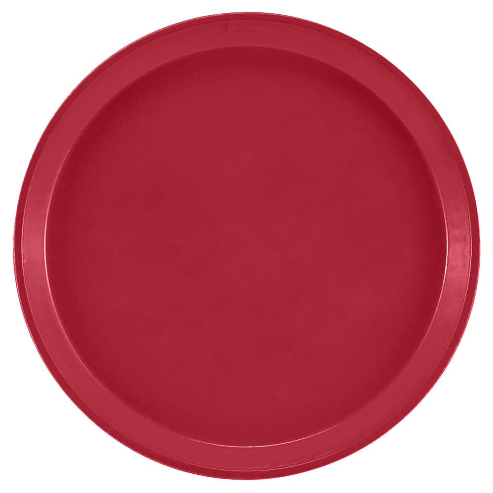 144-1200221 12" Round Serving Camtray - Fiberglass, Ever Red
