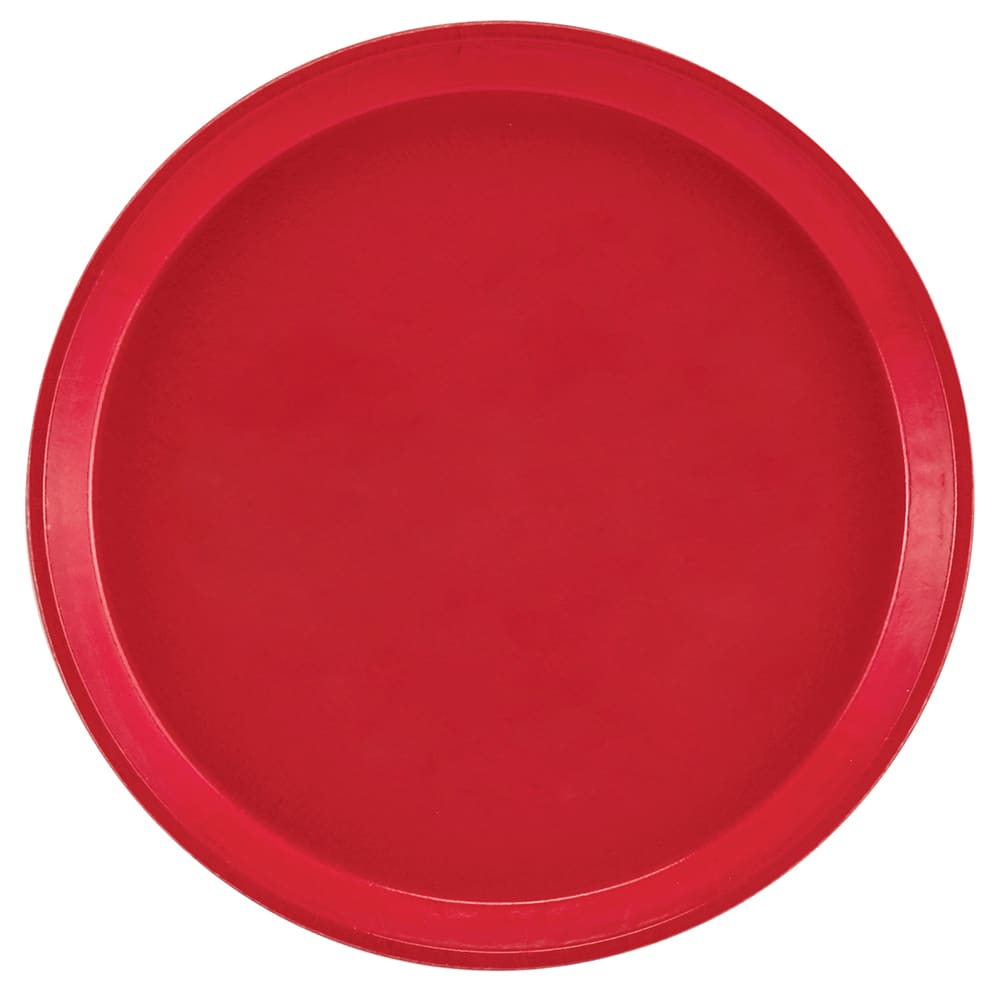 144-1200510 12" Round Serving Camtray - Fiberglass, Signal Red