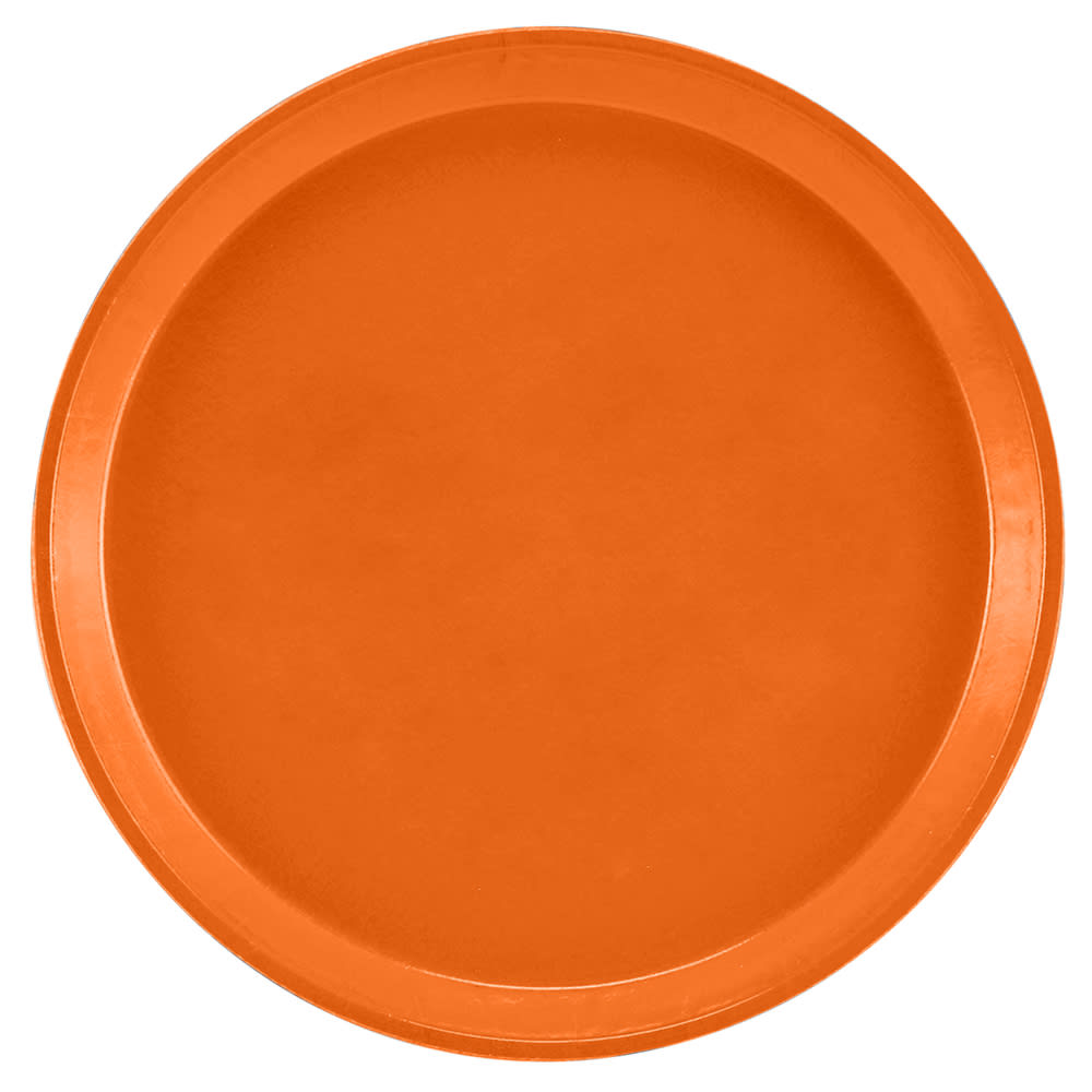 144-1300220 13" Round Serving Camtray - Fiberglass, Citrus Orange
