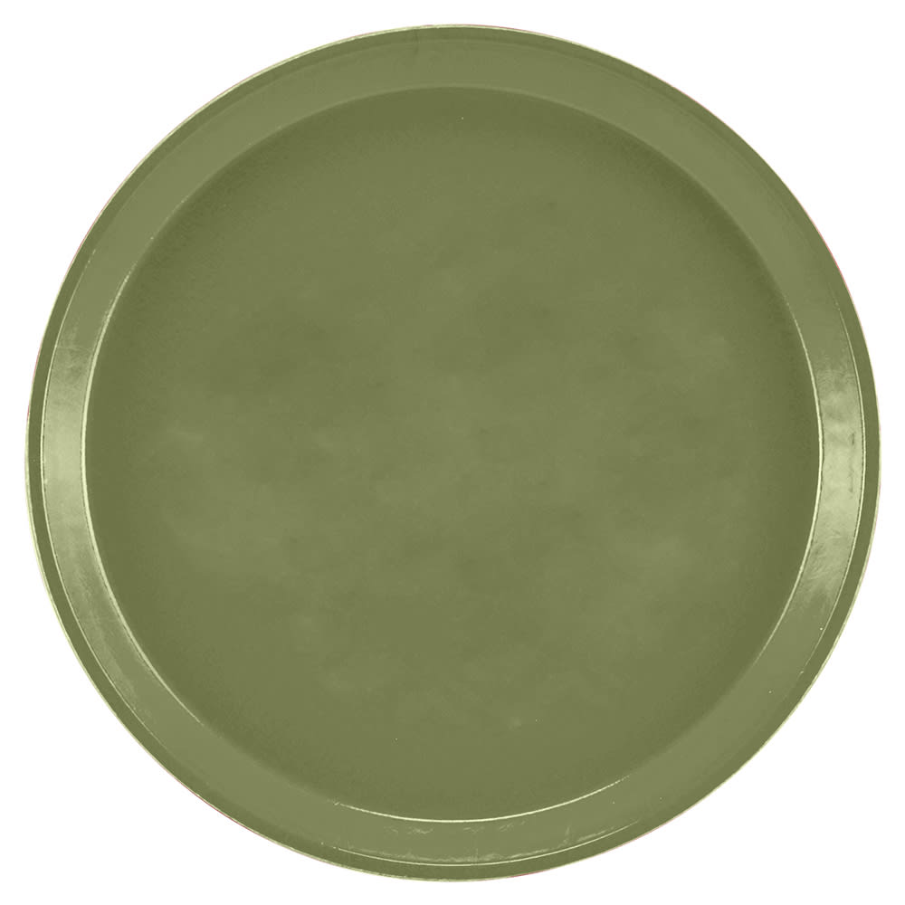 144-1300428 13" Round Serving Camtray - Fiberglass, Olive Green