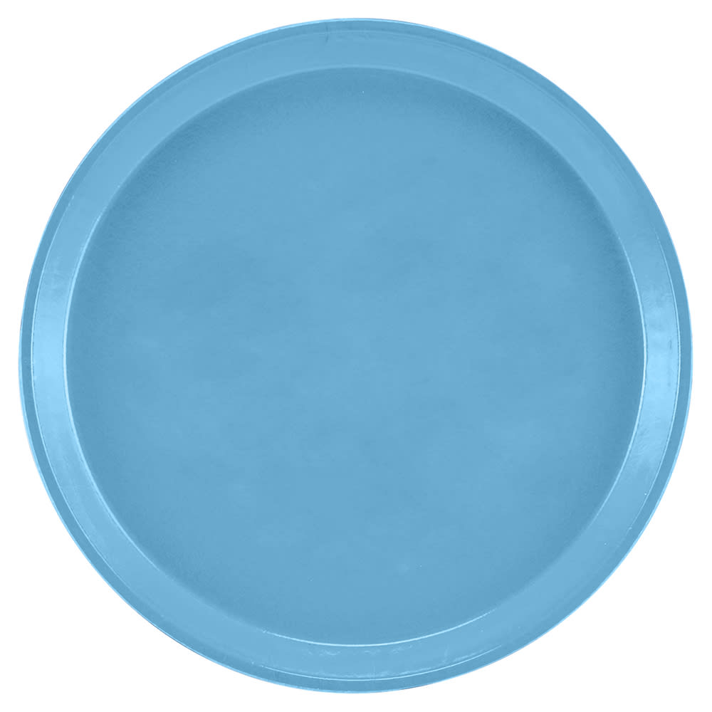 144-1300518 13" Round Serving Camtray - Fiberglass, Robin Egg Blue
