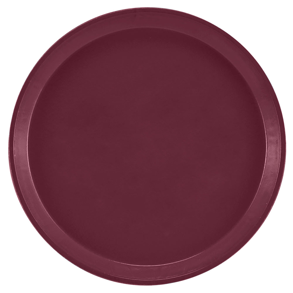 144-1300522 13" Round Serving Camtray - Fiberglass, Burgundy Wine