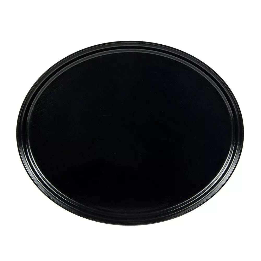 144-2500110 Oval Serving Camtray - 19 1/4x24", Fiberglass, Black