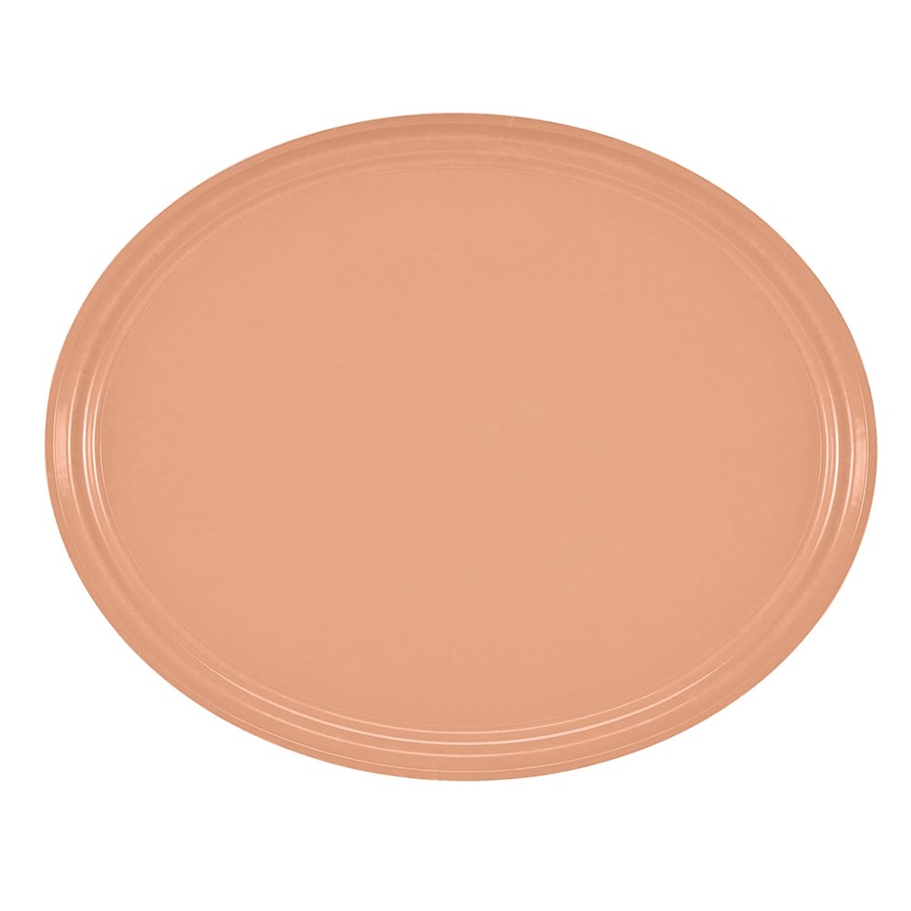 144-2500117 Oval Serving Camtray - 19 1/4x24", Fiberglass, Dark Peach