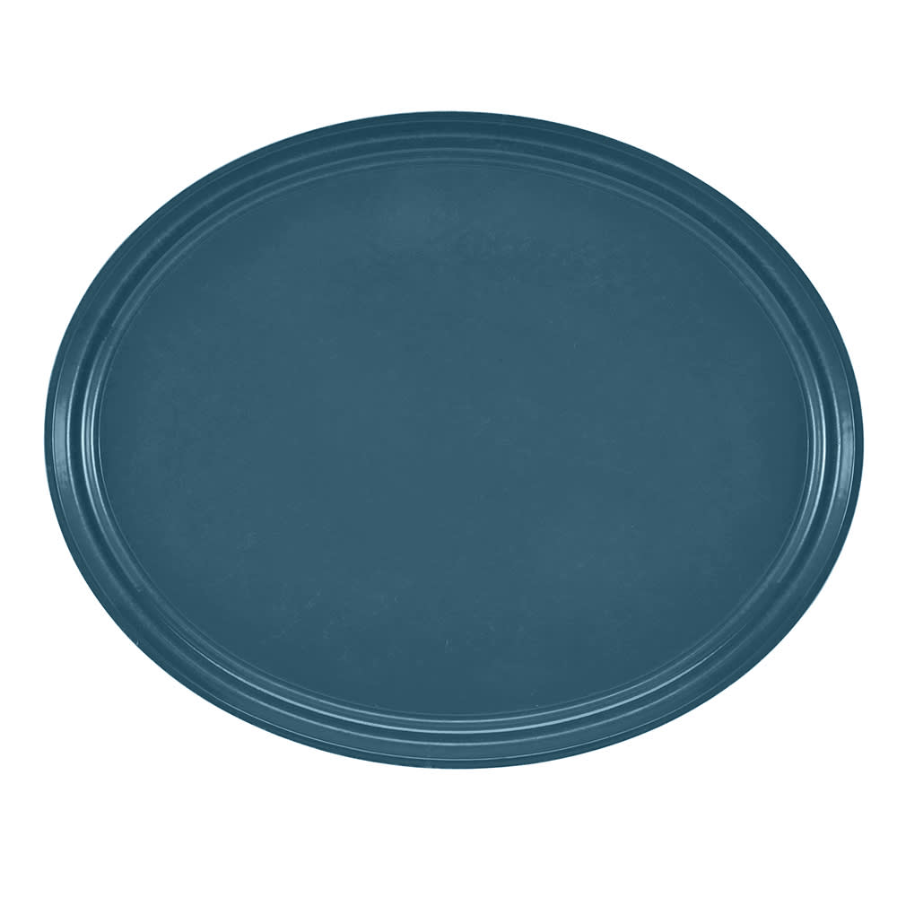 144-2500401 Oval Serving Camtray - 19 1/4x24", Fiberglass, Slate Blue