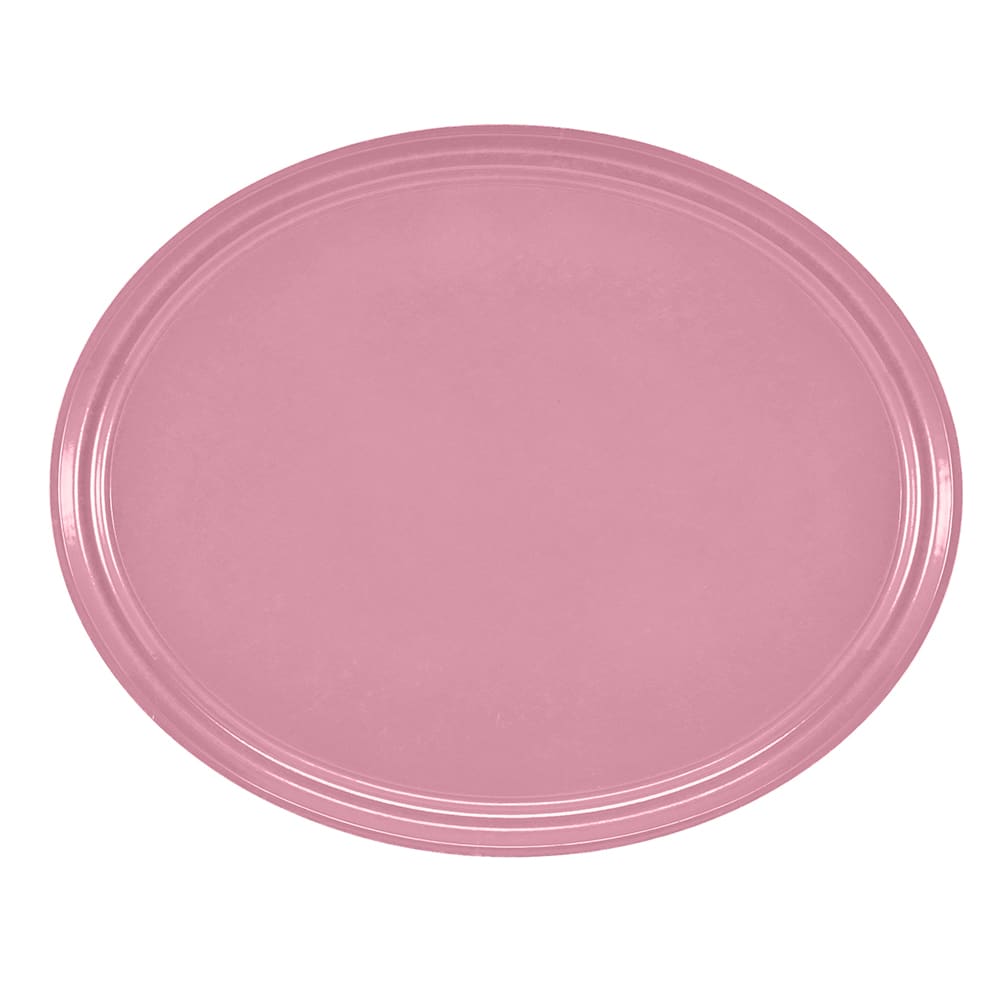 144-2500409 Oval Serving Camtray - 19 1/4x24", Fiberglass, Blush