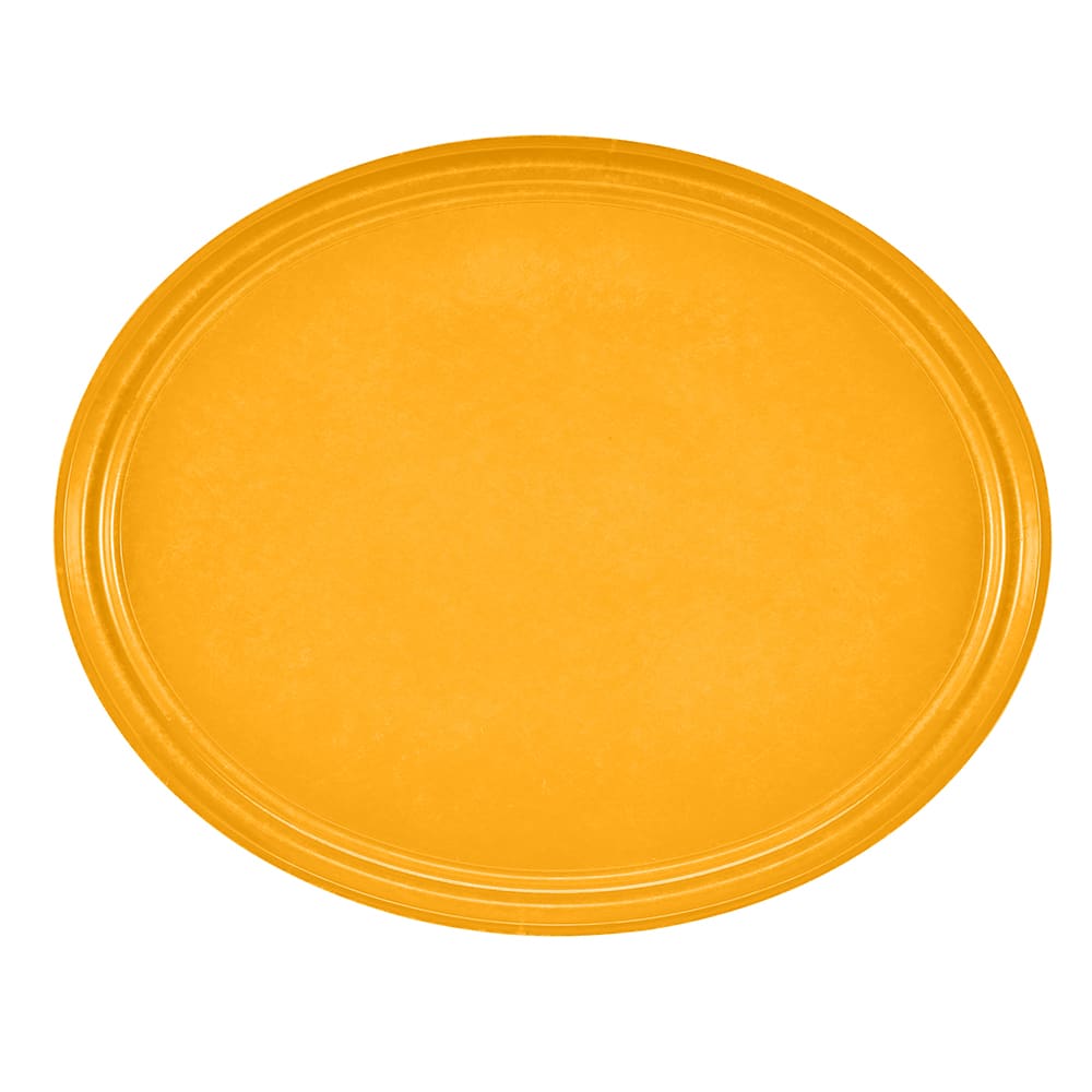 144-2500504 Oval Serving Camtray - 19 1/4x24", Fiberglass, Mustard