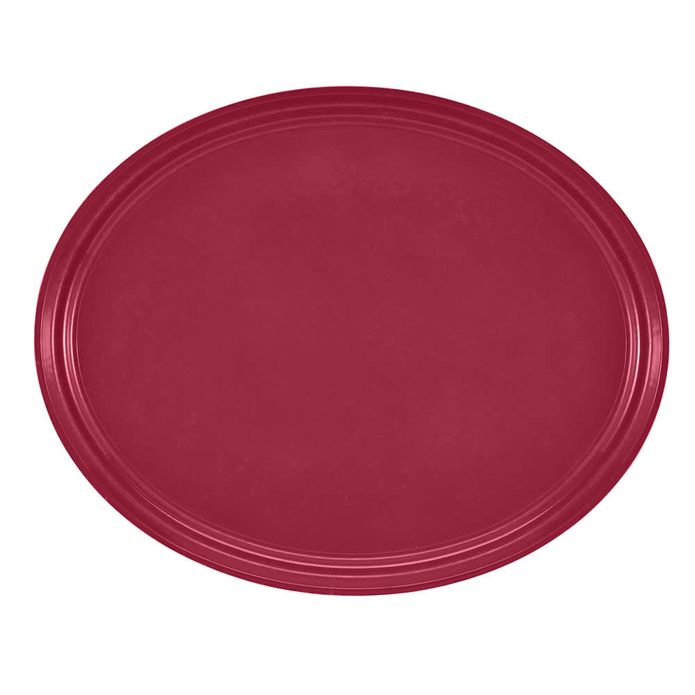 144-2500505 Oval Serving Camtray - 19 1/4x24", Fiberglass, Cherry Red