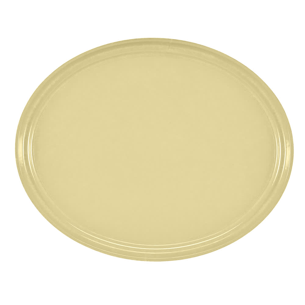 144-2500536 Oval Serving Camtray - 19 1/4x24", Fiberglass, Lemon Chiffon