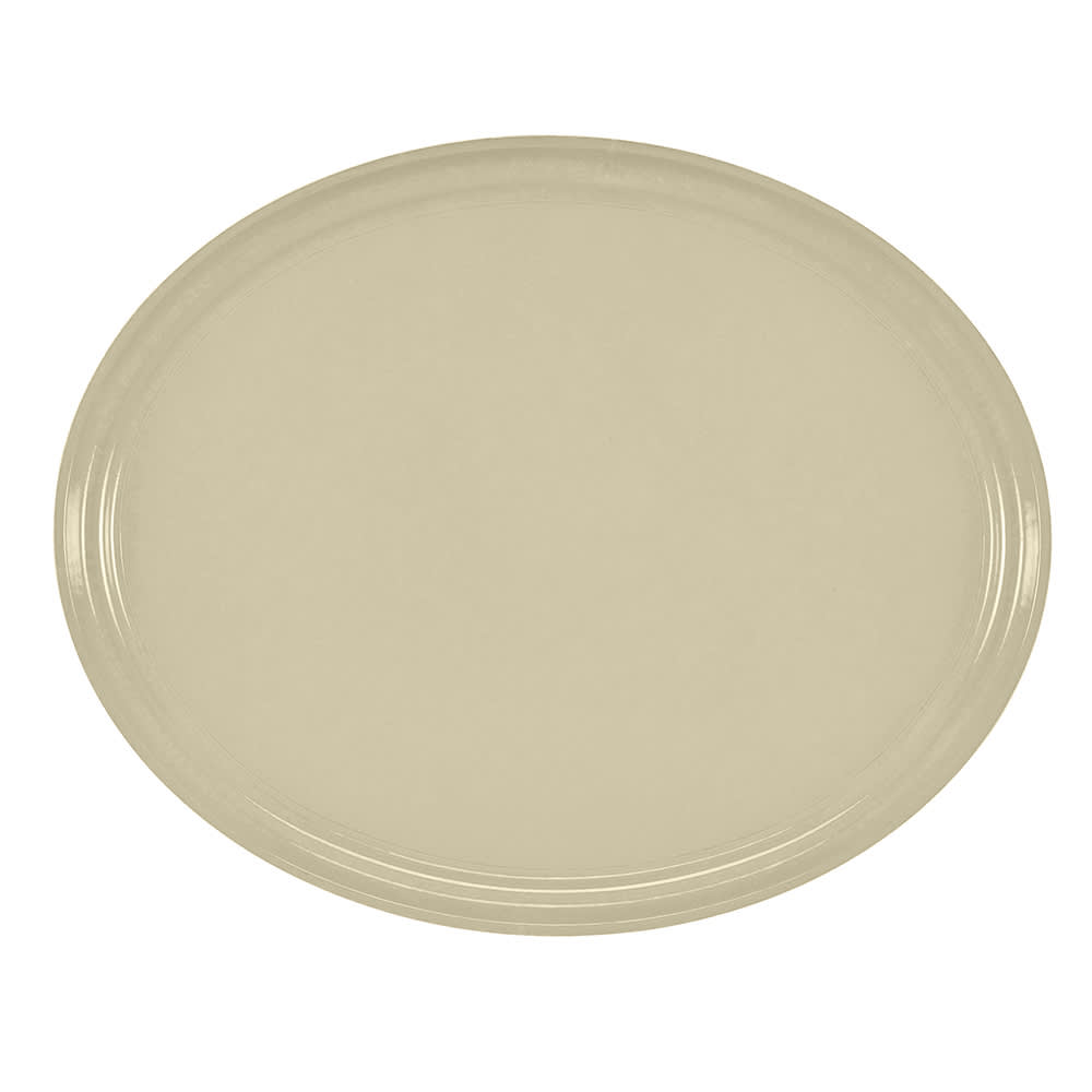 144-2500537 Oval Serving Camtray - 19 1/4x24", Fiberglass, Cameo Yellow