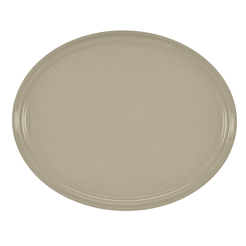 144-2700104 Oval Serving Camtray - 22x27", Fiberglass, Desert Tan