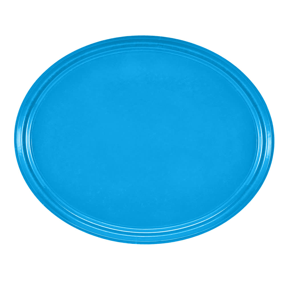 144-2700105 Oval Serving Camtray - 22x27", Fiberglass, Horizon Blue