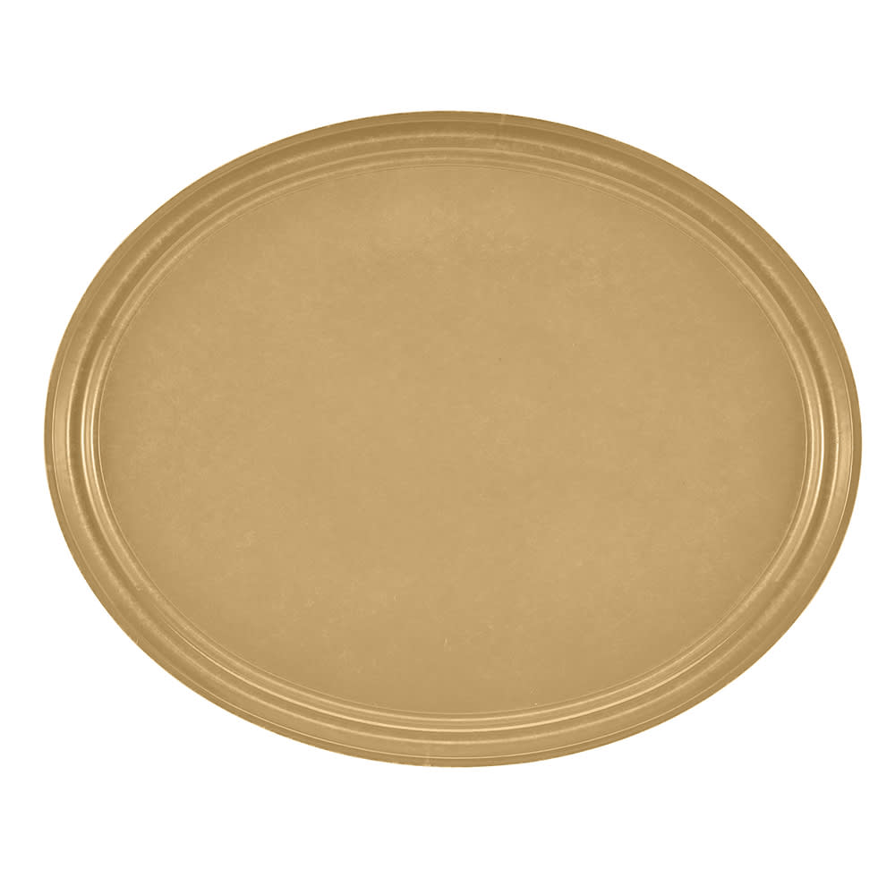 144-2700514 Oval Serving Camtray - 22x27", Fiberglass, Earthen Gold