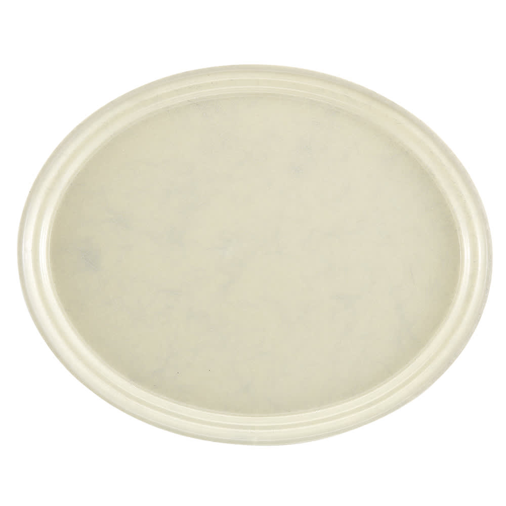144-2700531 Oval Serving Camtray - 22x27", Fiberglass, Galaxy Antique Parchment Silver