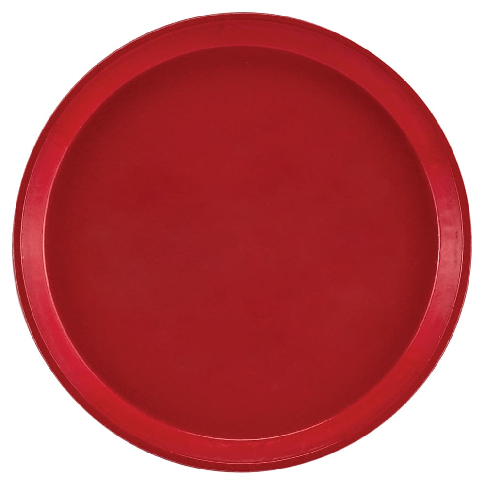 144-900521 9" Round Serving Camtray - Fiberglass, Cambro Red