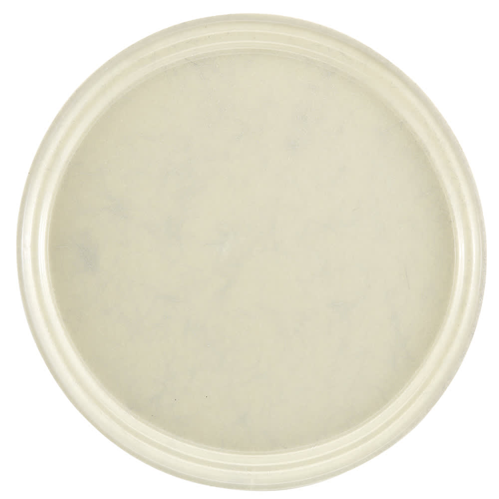 144-900531 9" Round Serving Camtray - Fiberglass, Galaxy Antique Parchment Silver