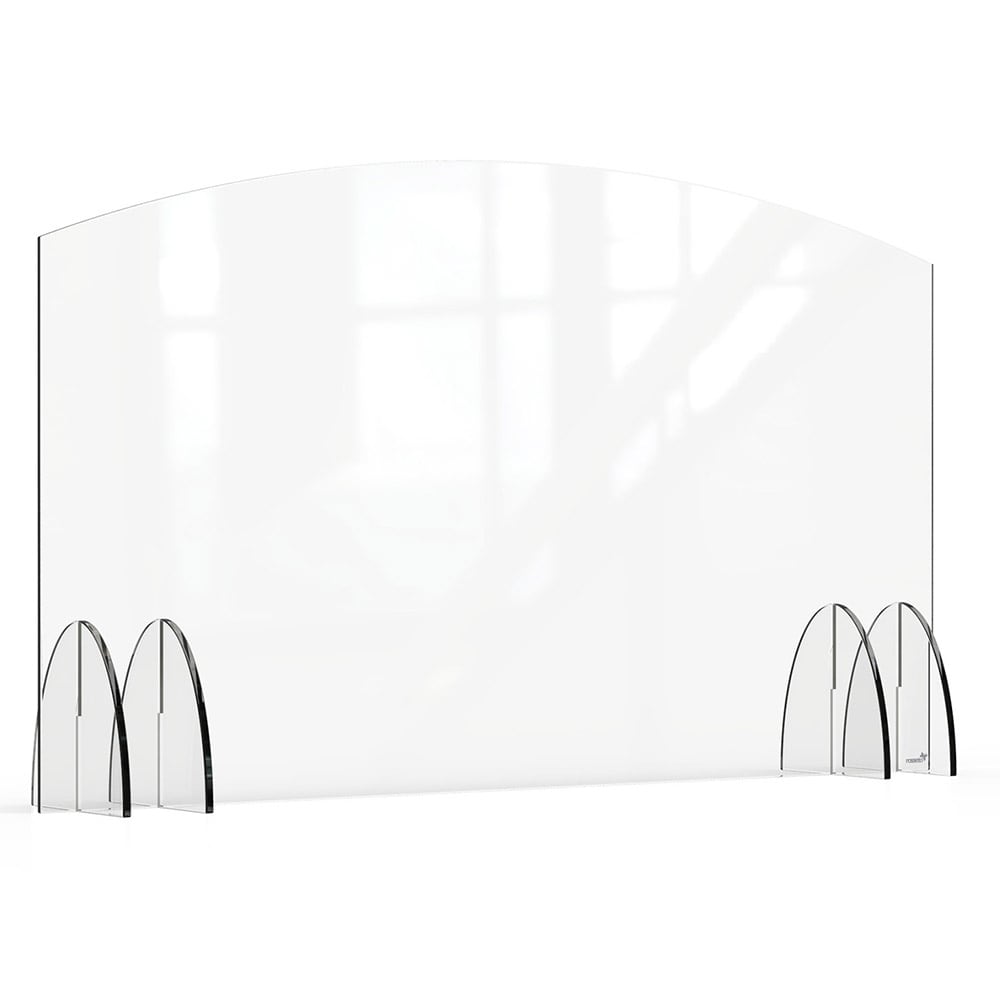 209-AG011 Freestanding Safety Shield - 48"L x 28"H, Acrylic, Clear