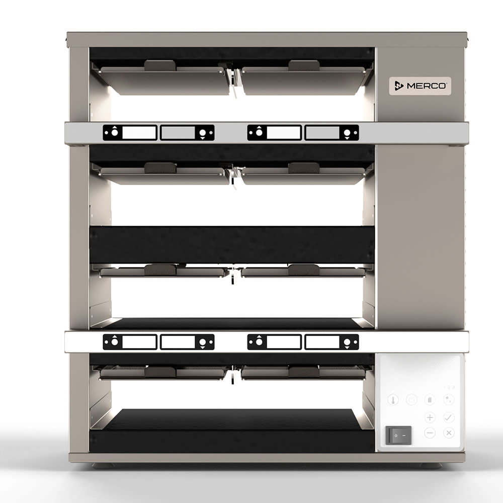 Merco Savory MHG22SAT2W 20 1/2"W Freestanding Warming Unit w/ (2) Shelves & (4) Trays - 120v