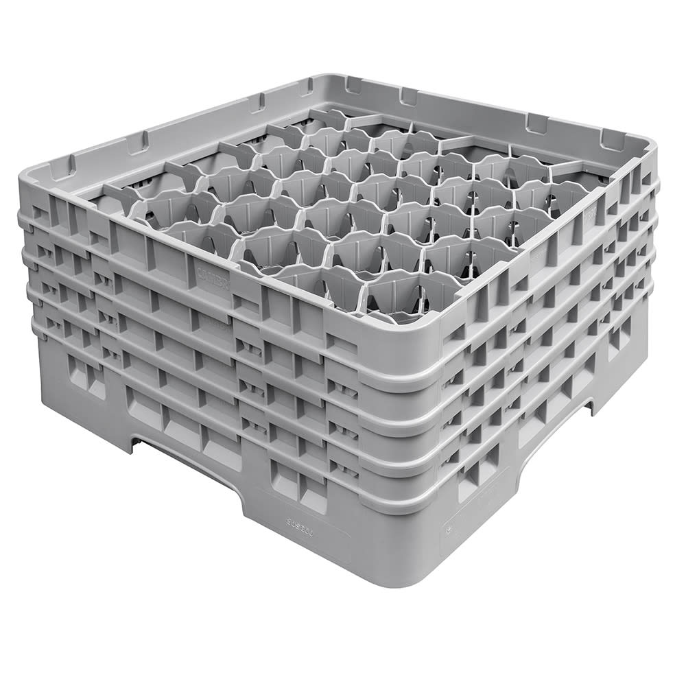 144-30S800151 Camrack® Glass Rack w/ (30) Compartments - (4) Gray Extenders, Soft Gray