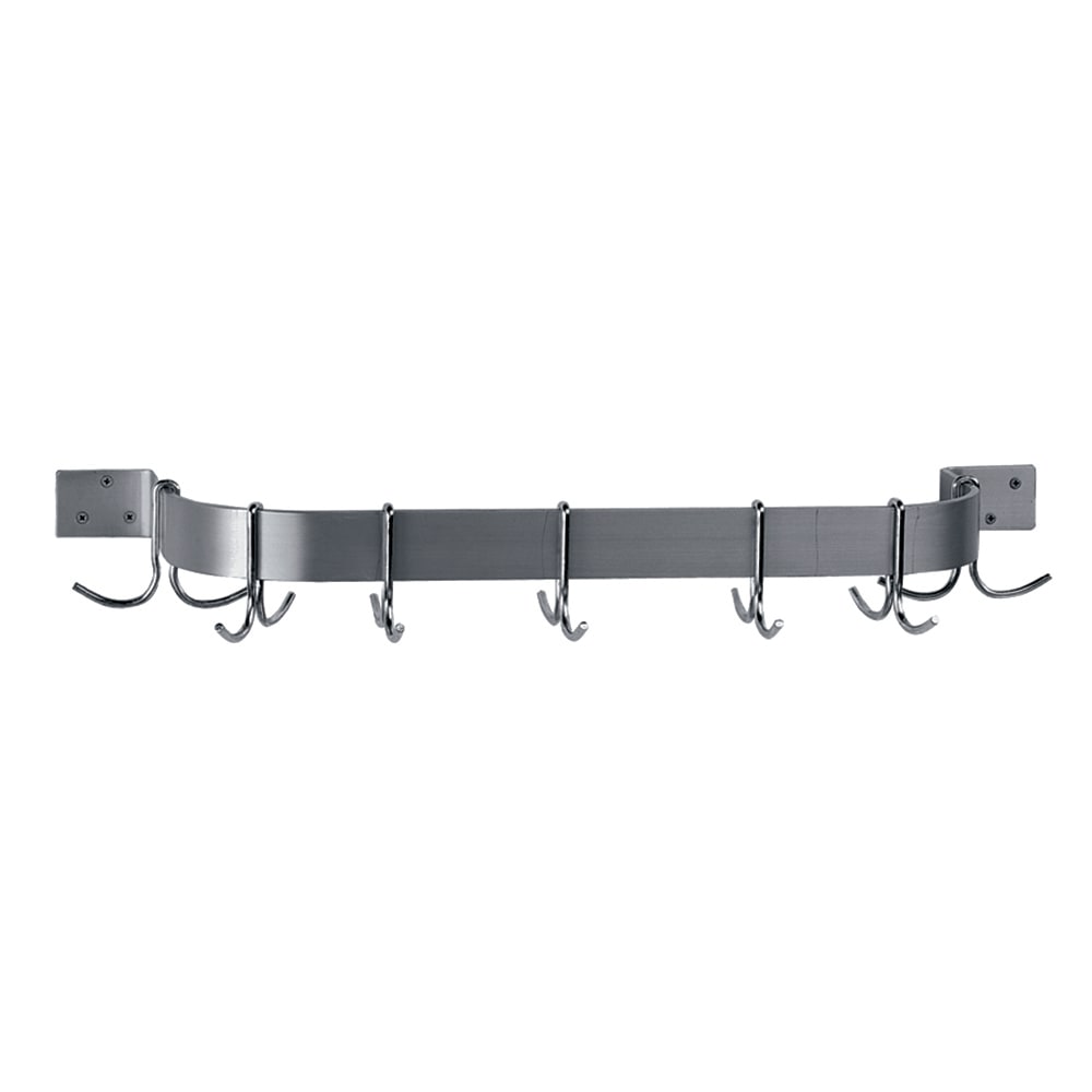 009-SW148 53" Wall-Mount Pot Rack w/ (6) Double Hooks, Stainless Steel