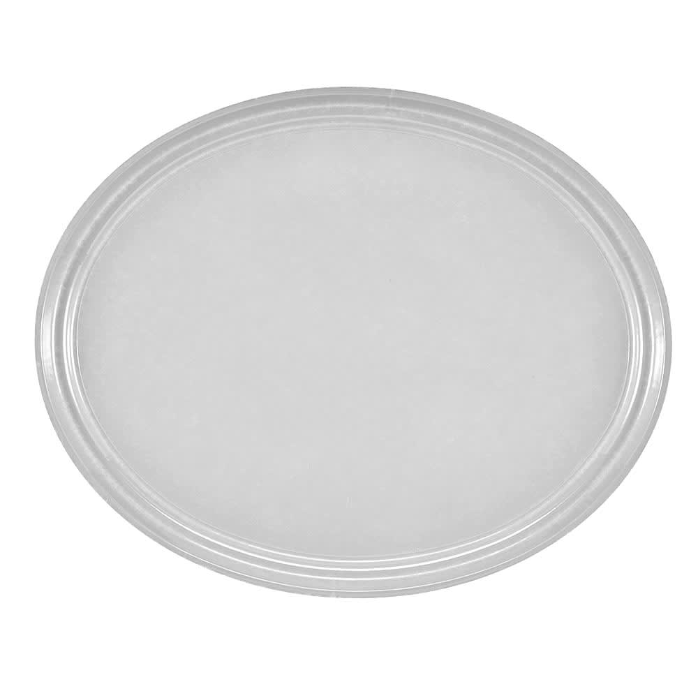 144-2500107 Oval Serving Camtray - 19 1/4x24", Fiberglass, Pearl Gray
