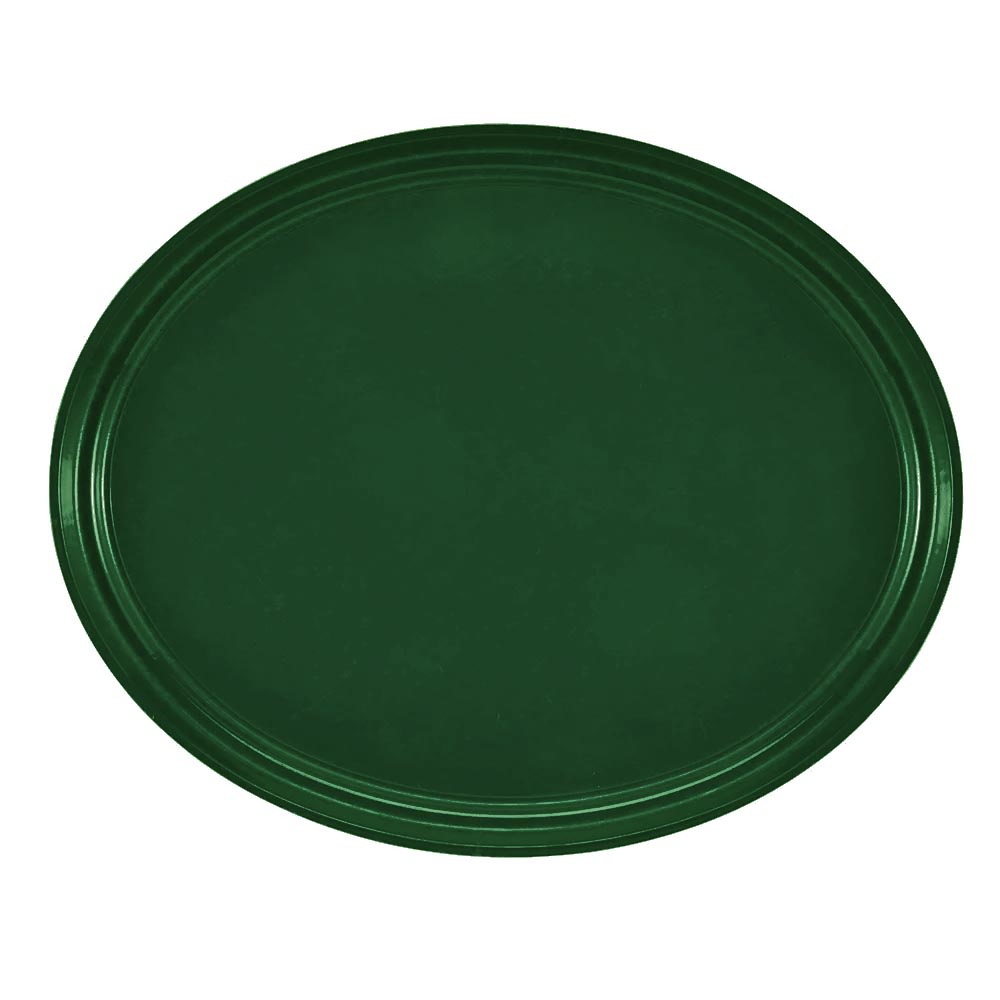 144-2500119 Oval Serving Camtray - 19 1/4x24", Fiberglass, Sherwood Green
