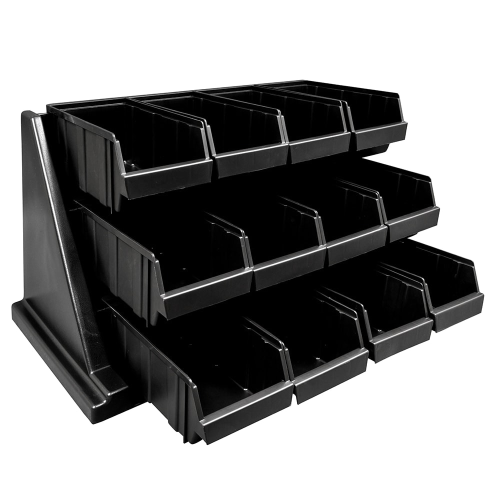144-12RS12110 Condiment Organizer w/ (12) Bins - Black