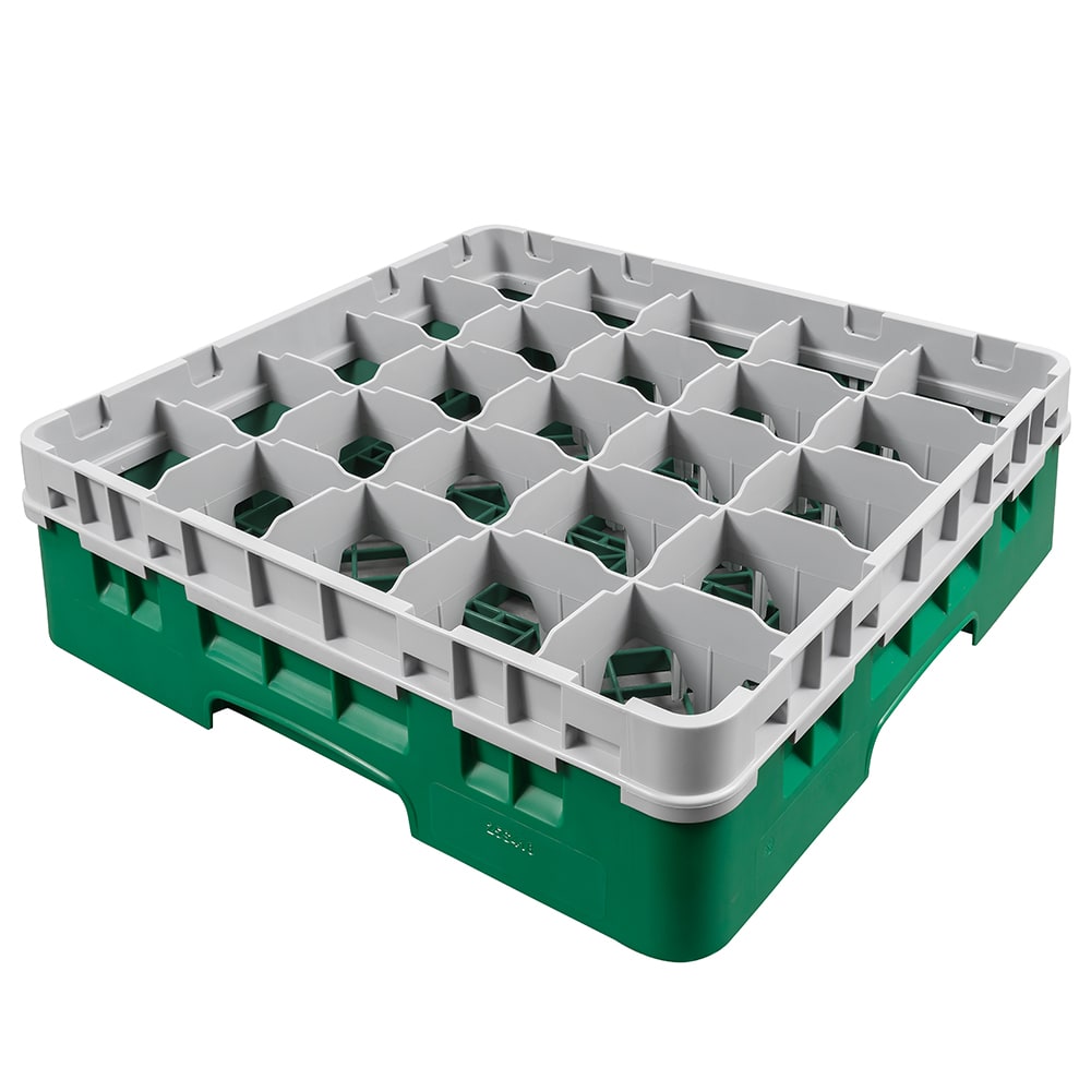 144-25S418119 Camrack® Glass Rack w/ (25) Compartments - (1) Gray Extender, Sherwood Green