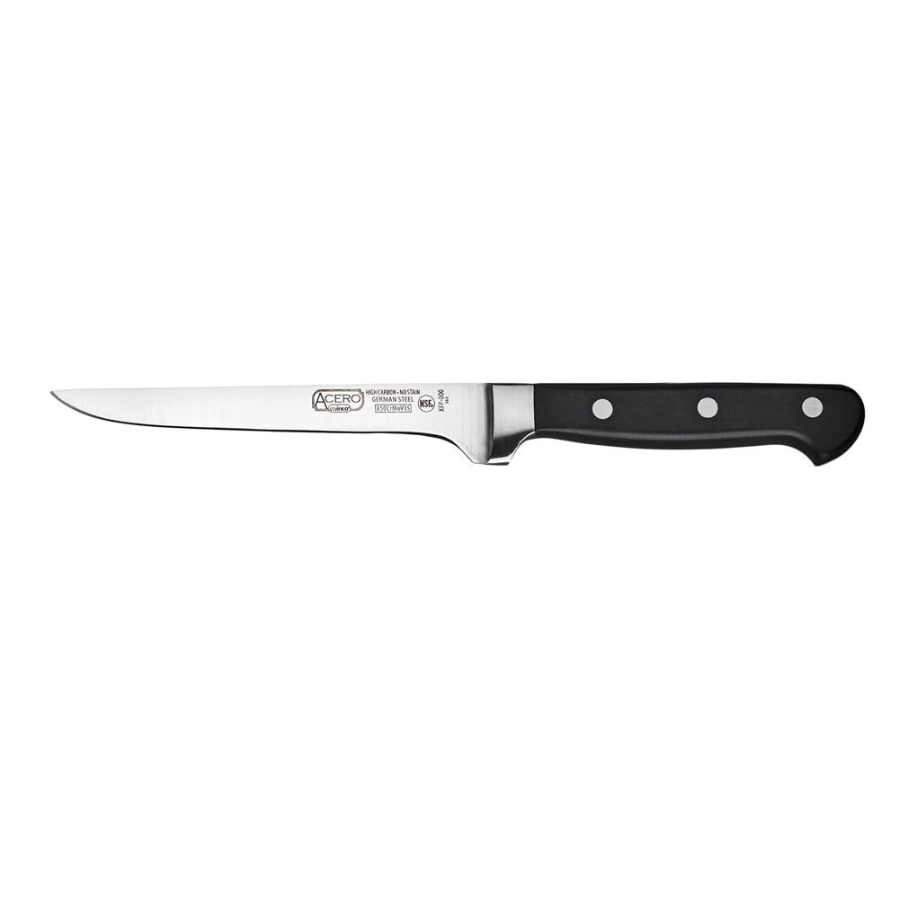 080-KFP61 6-in Boning Knife - Forged Carbon Steel, POM Handle, Black
