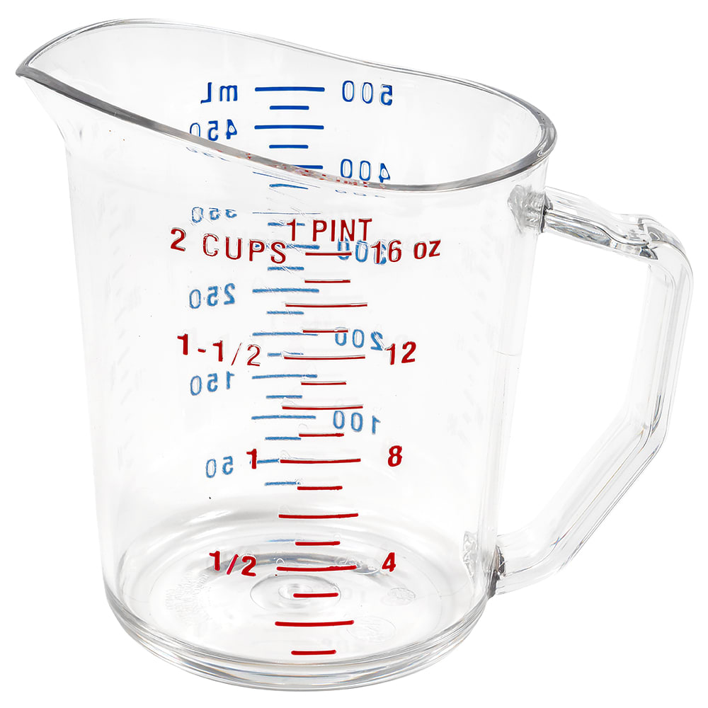 Measuring Cup, 1 Pt, Clear, Polycarbonate, Metric, Cambro 50MCCW135