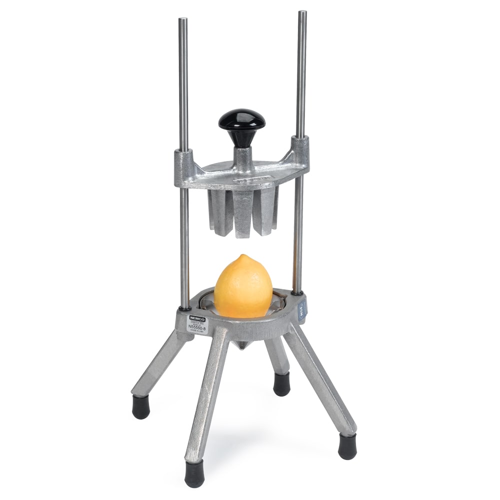 128-N555504 4 Section Food Cutter Wedger w/ Stainless Blades & Non Skid Feet, Stainless