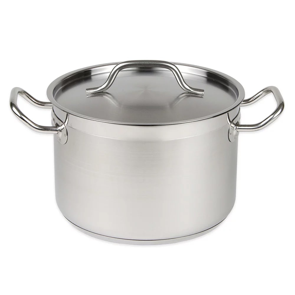 370-SPS40 40 qt Stainless Steel Stock Pot w/ Cover - Induction Ready