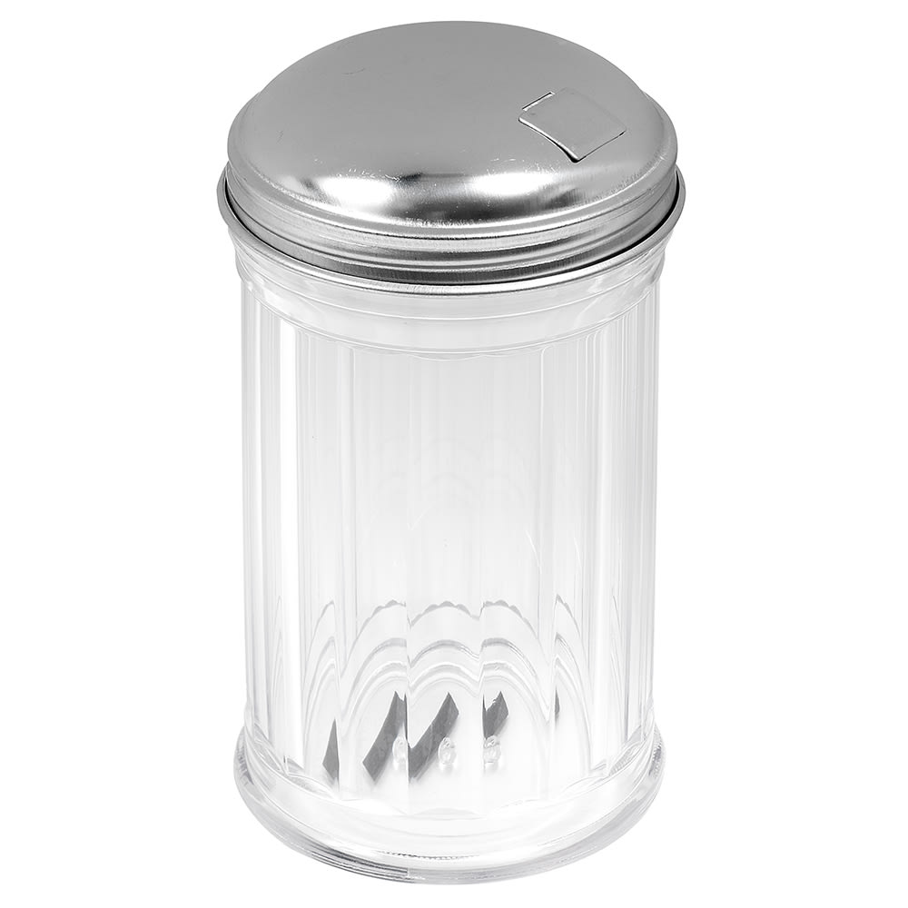 158-57SP Sugar Pourer, 12 oz, 5 3/5 in, Fluted Plastic w/ Self-Closing Side Spout