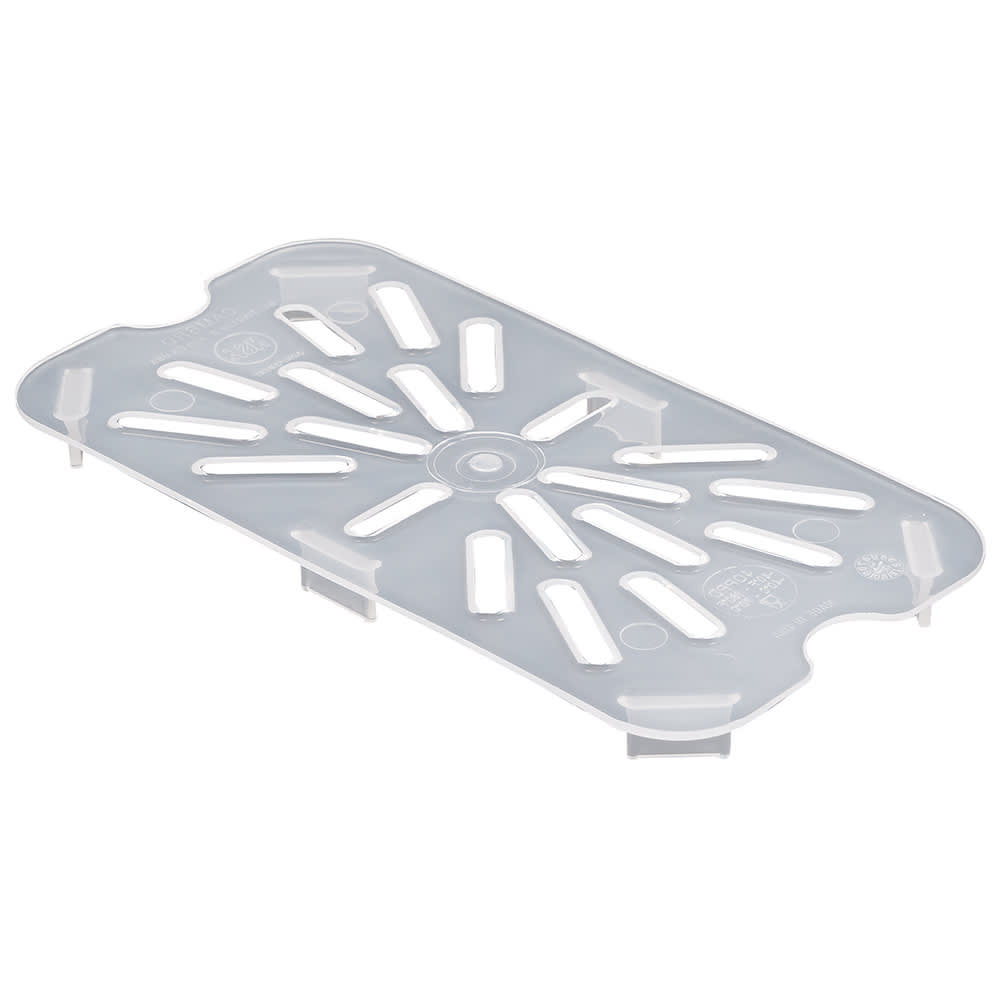 144-40PPD190 Food Pan Drain Shelf - 1/4 Size, Translucent