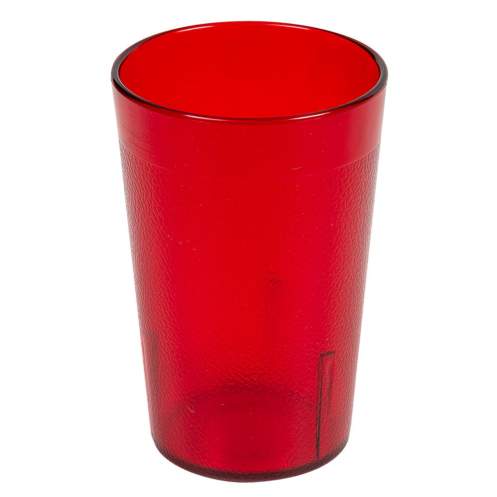 144-800P2156 7 4/5 oz Ruby Red Textured Plastic Tumbler