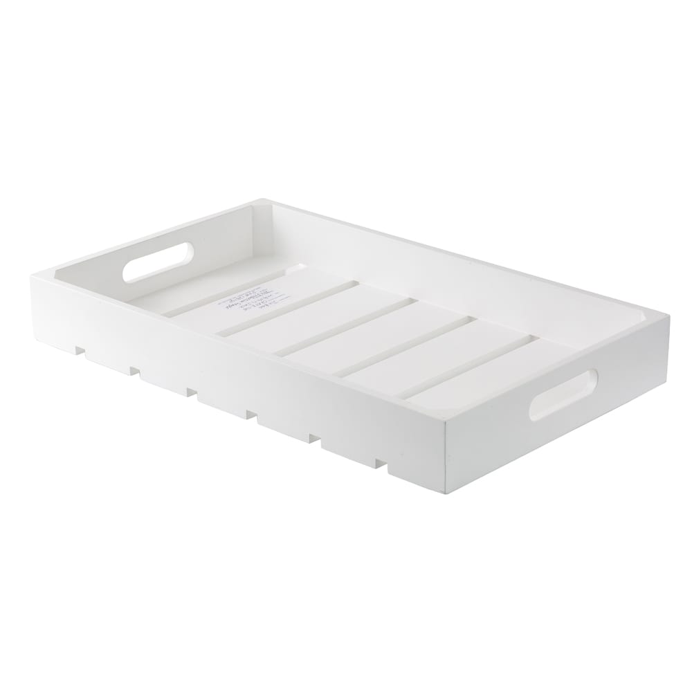 229-CRATE11W Wood Display Crate - 20 7/8"L x 12 3/4"W, 2 3/4"H, White