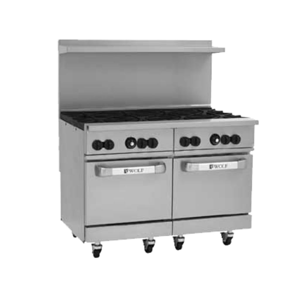 290-C48SS8BLP 48" 8 Burner Gas Range w/ (2) Standard Ovens, Liquid Propane