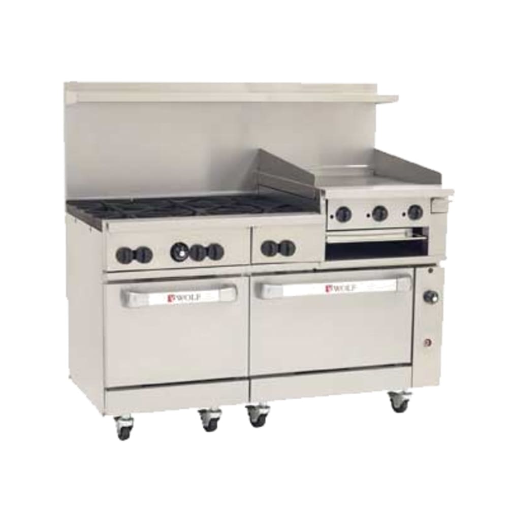 290-C60SC6B24GBNG 60" 6 Burner Gas Range w/ Standard & Convection Oven, Natural Gas