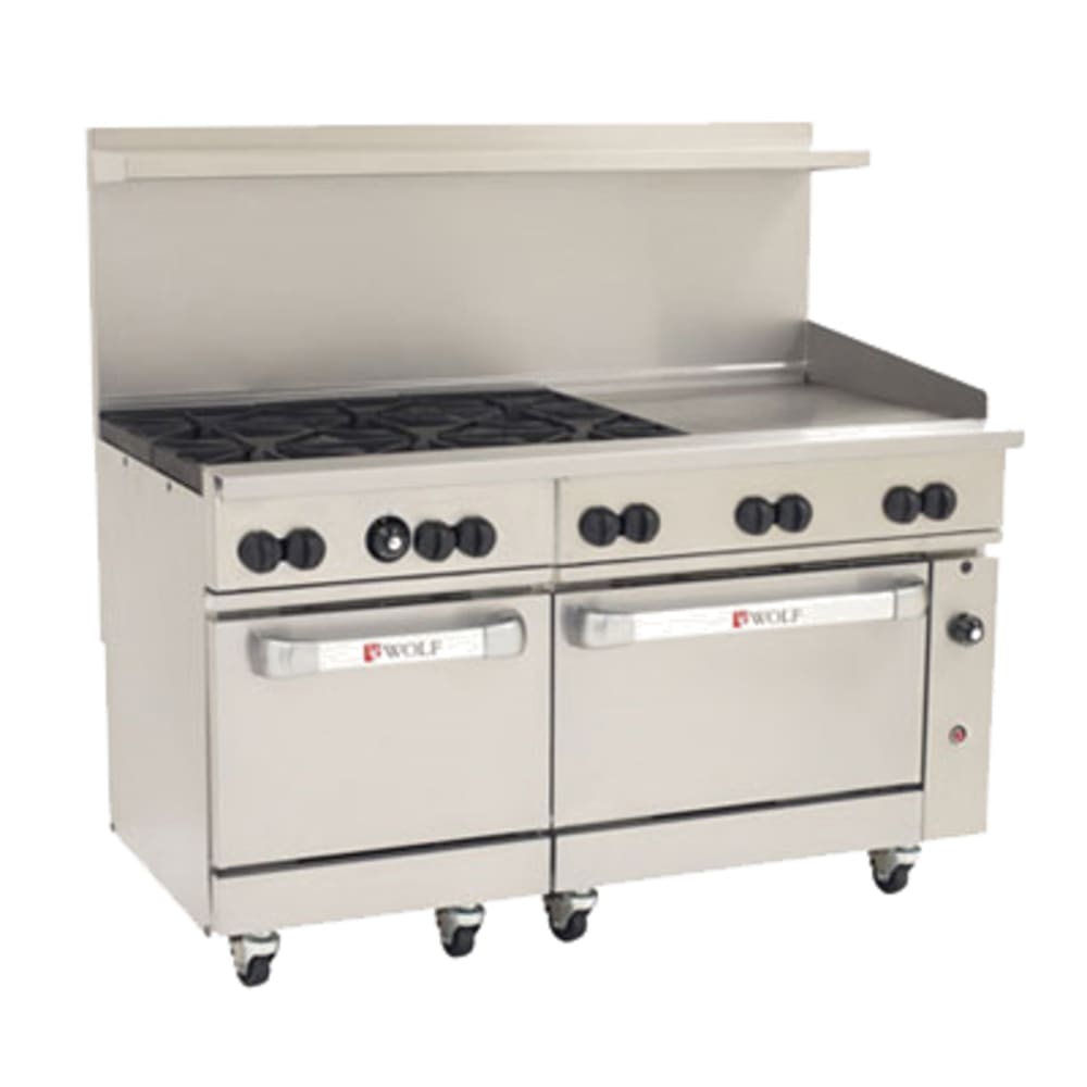 290-C60SC6B24GLP 60" 6 Burner Gas Range w/ Griddle & Standard/Convection Oven, Liquid Pr...