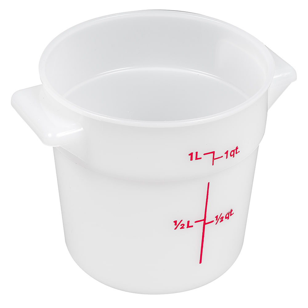 Cambro RFS1148 1 Qt. Round White Food Storage Container