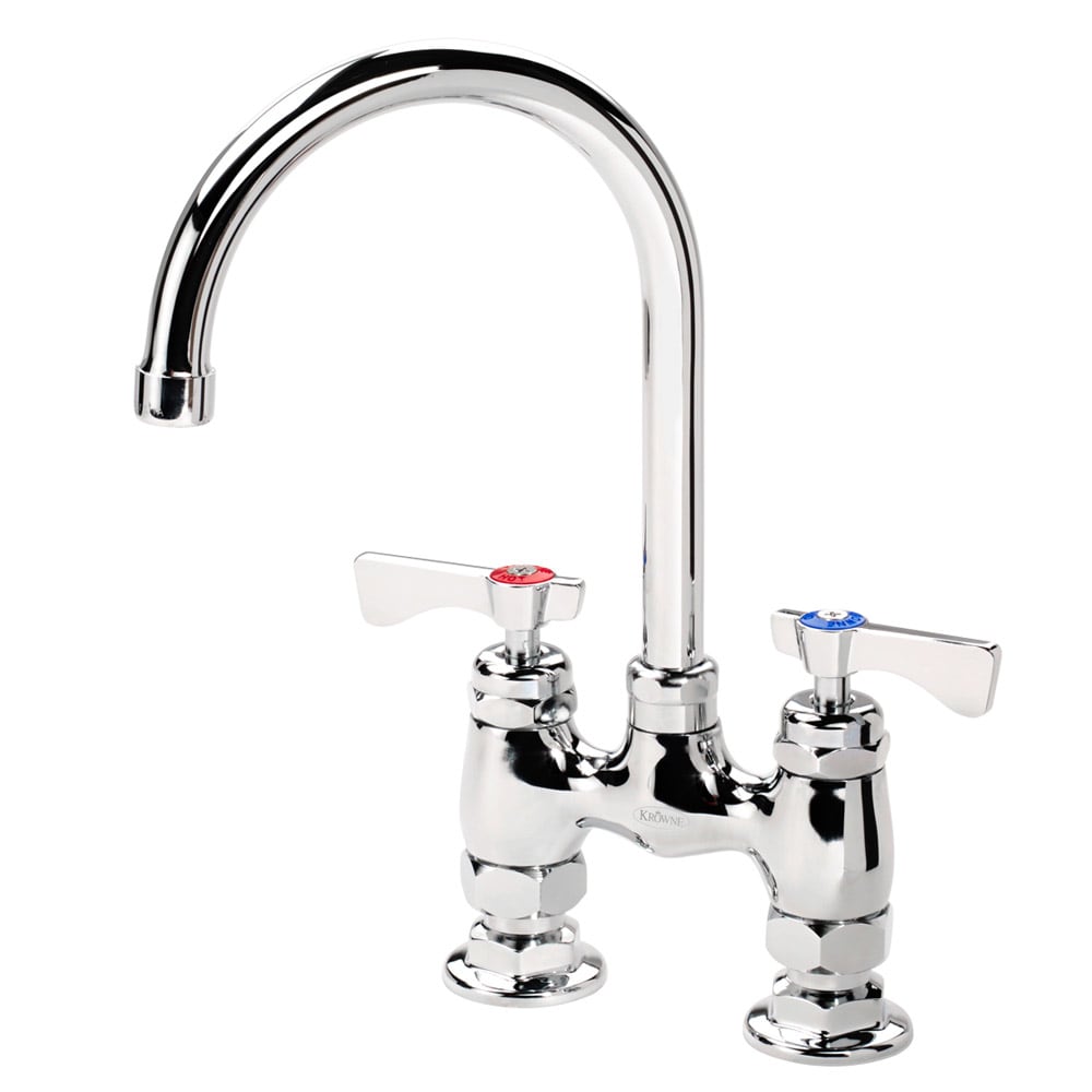 381-15401L Deck Mount Faucet - 6" Gooseneck Spout, 4" Centers