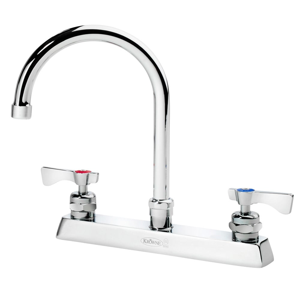 381-15501L Deck Mount Faucet - 6" Gooseneck Spout, 8" Centers
