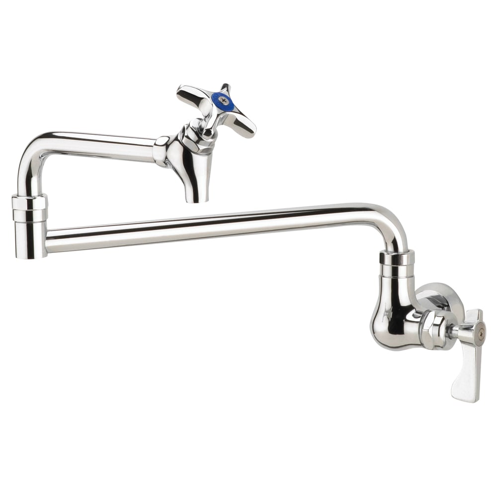 381-16181L Splash Mount Pot Filler Faucet w/ 18" Double Jointed Swing Nozzle