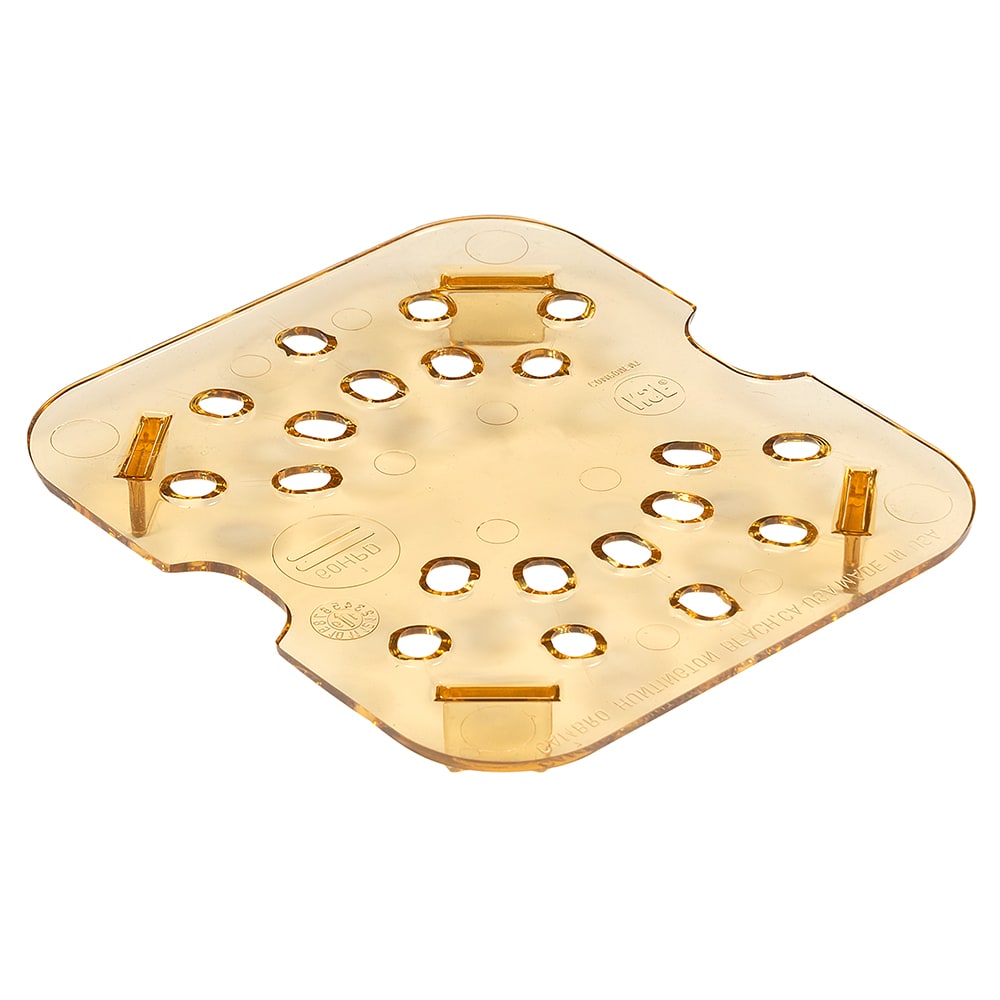 144-60HPD150 H-Pan Food Pan Drain Shelf - 1/6 Size, Non-Stick, Amber